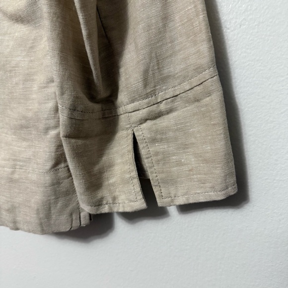 Rafaella Linen Blend Blazer Jacket Button Down Shirt Womens Size 8 Beige Coastal - Picture 3 of 10